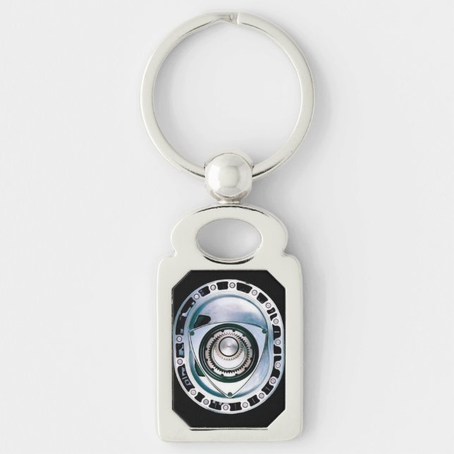 Rectangle Metal Rotary Keychain (Front)