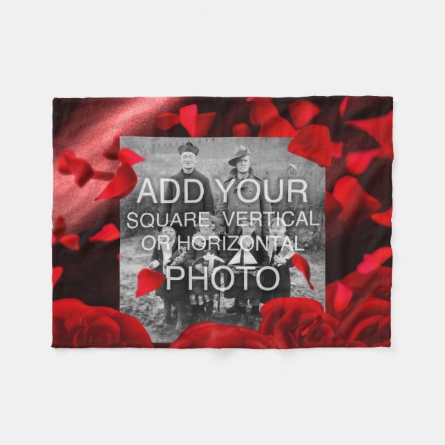 Rectangle or Instagram Photo Custom Fleece Blanket (Front (Horizontal))