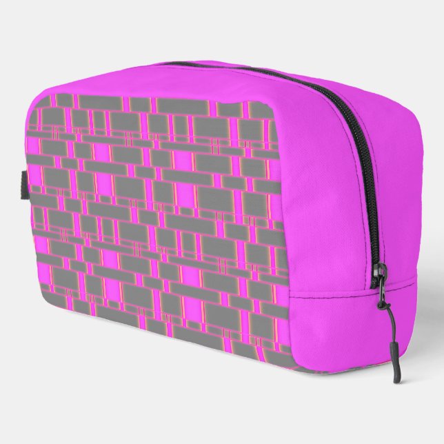 Rectangle Pattern Gray 10 Dopp Kit (Right Corner)