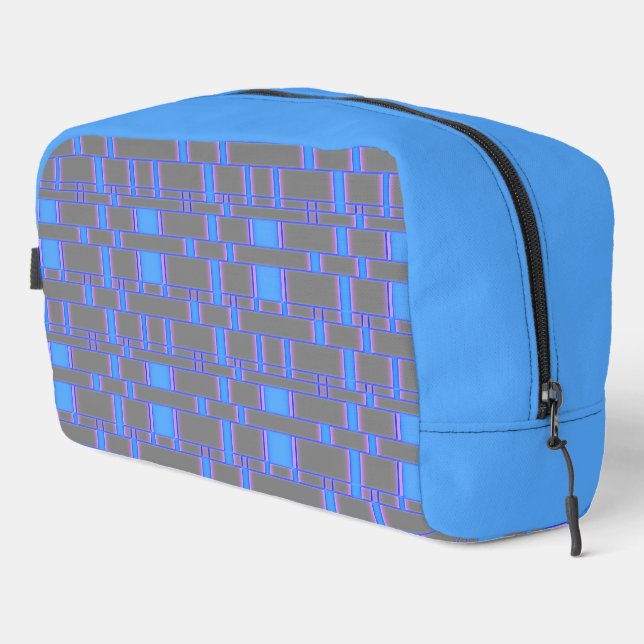 Rectangle Pattern Gray 7 Dopp Kit (Right Corner)