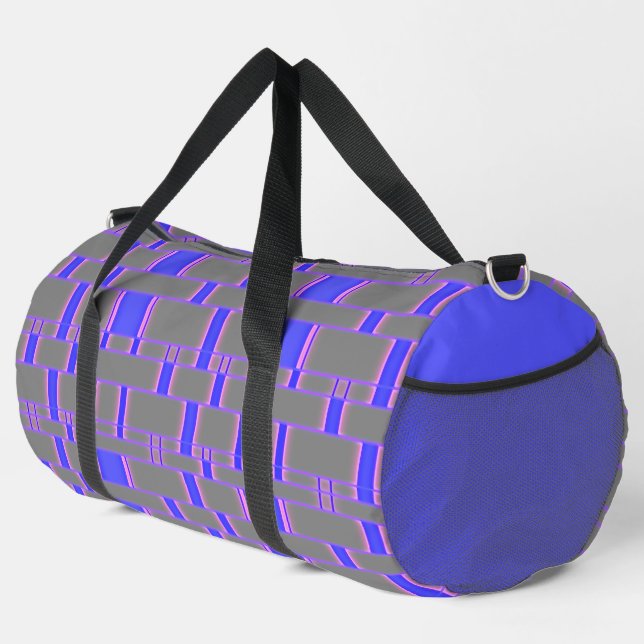 Rectangle Pattern Gray 8 Duffle Bag (Right Corner)