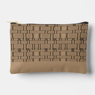 Rectangle Pattern Neutral Tan Accessory Pouch