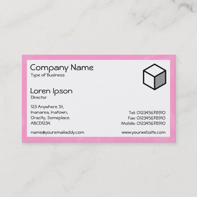 Rectangle - Pink Brushed Business Card (Front)