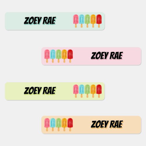 Rectangle Popsicle School Name Labels