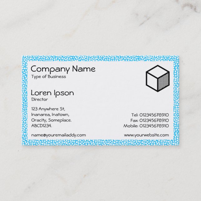 Rectangle - Random Spots 02 - Sky Blue Business Card (Front)