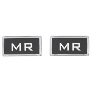 Rectangle shape personalized monogram cufflinks