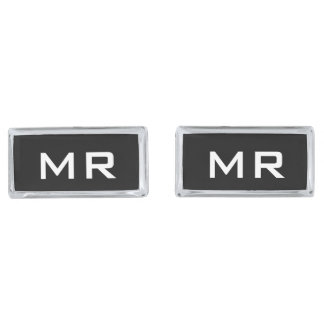 Rectangle shape personalized monogram cufflinks