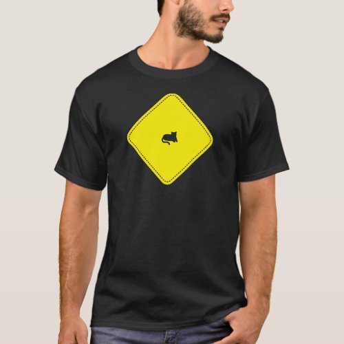 Rectangle Shape With Cat  T_Shirt