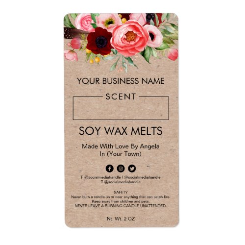 Rectangle Soy Wax Melt Labels With A Blank Space