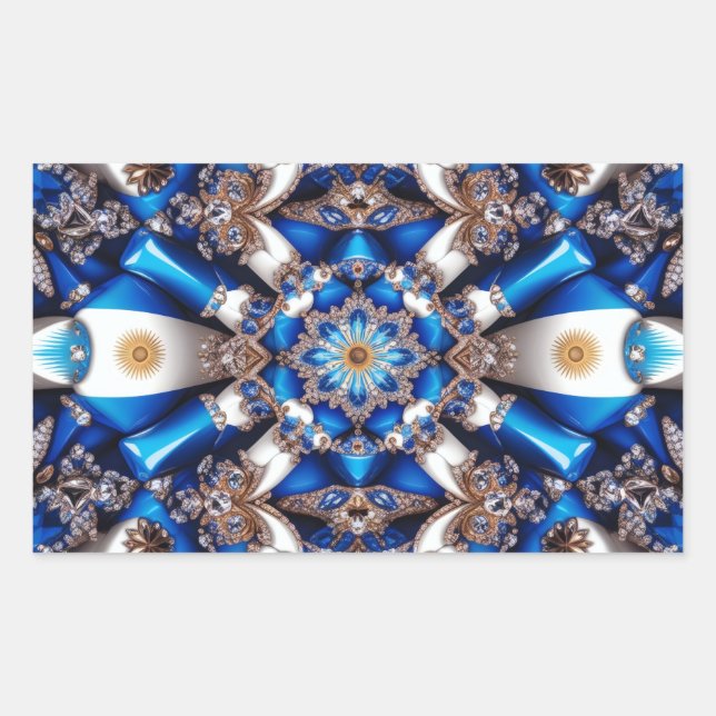 Rectangle sticker with Argentinian Colors (Front)