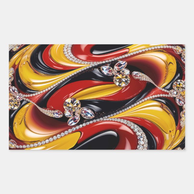 Rectangle sticker with Belgian Colors (Front)