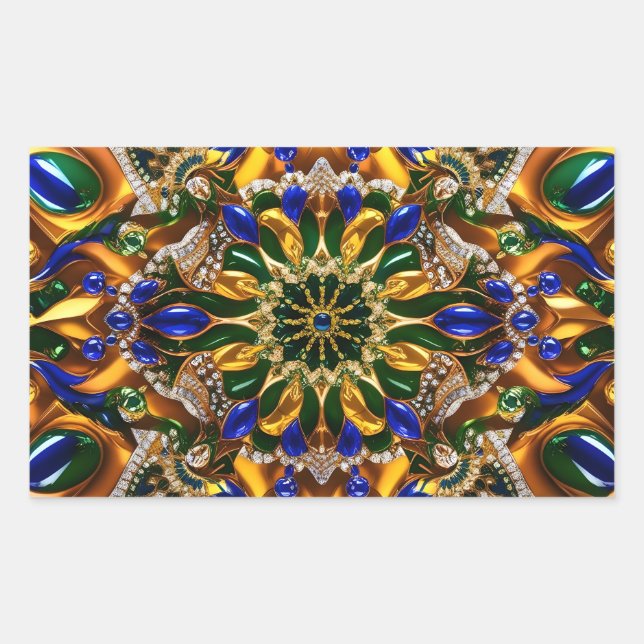 Rectangle sticker with Brazil Colors (Front)