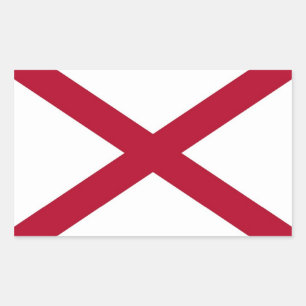 Rectangle sticker with Flag of Alabama, U.S.A.