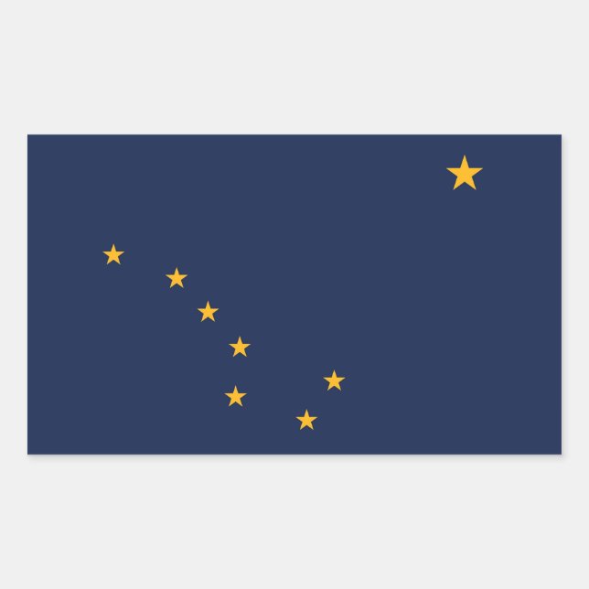 Rectangle sticker with Flag of Alaska, U.S.A. (Front)