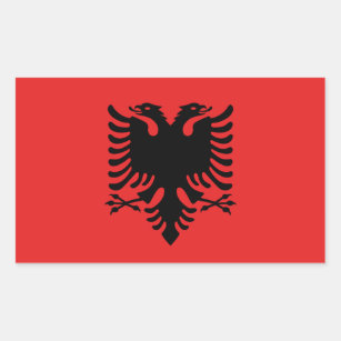 Rectangle sticker with Flag of Albania