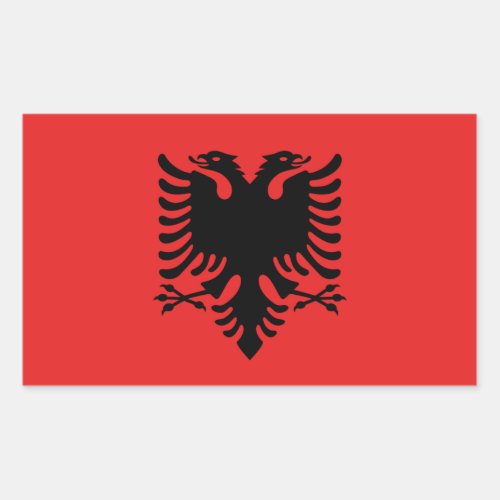 Rectangle sticker with Flag of Albania