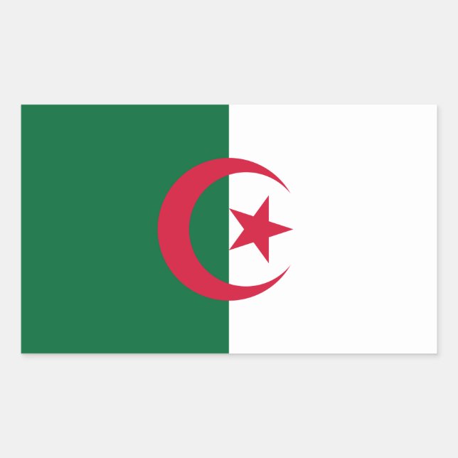 Rectangle sticker with Flag of Algeria (Front)