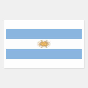 Rectangle sticker with Flag of Argentina