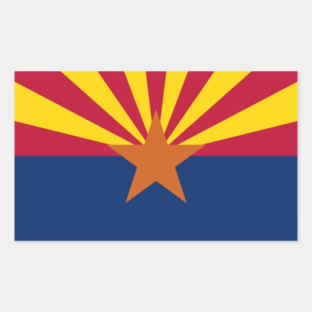 Rectangle sticker with Flag of Arizona, U.S.A. (Front)