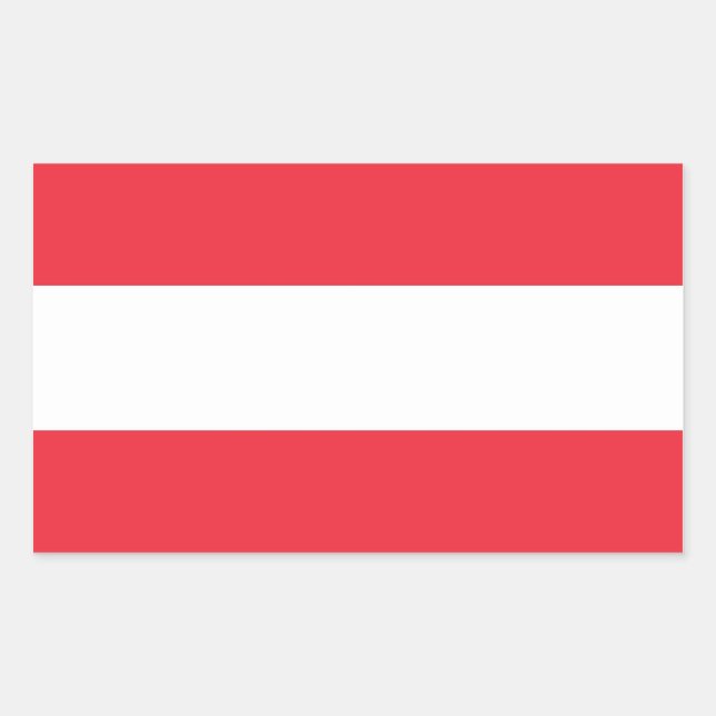 Rectangle sticker with Flag of  Austria (Front)