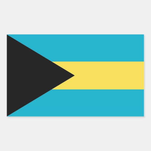 Rectangle sticker with Flag of Bahamas