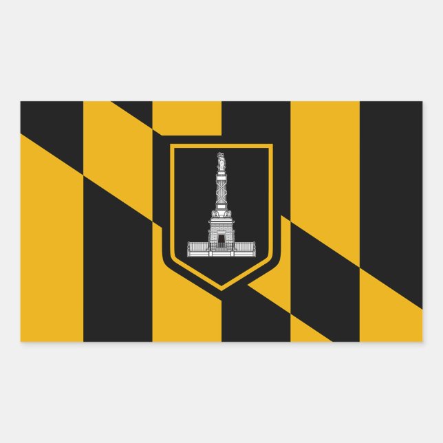 Rectangle sticker with Flag of Baltimore,  U.S.A. (Front)