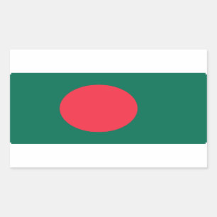 Rectangle sticker with Flag of Bangladesh