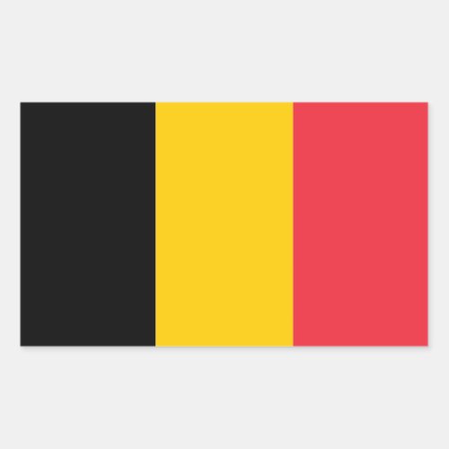 Rectangle sticker with Flag of Belgium