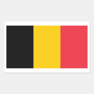 Rectangle sticker with Flag of Belgium