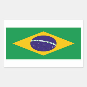 Rectangle sticker with Flag of Brazil
