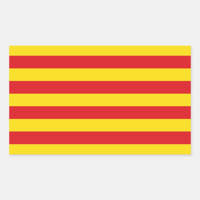 Rectangle sticker with Flag of Catalonia, Spain (Front)