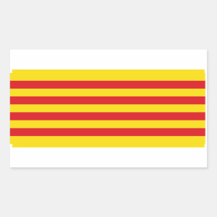 Rectangle sticker with Flag of Catalonia, Spain