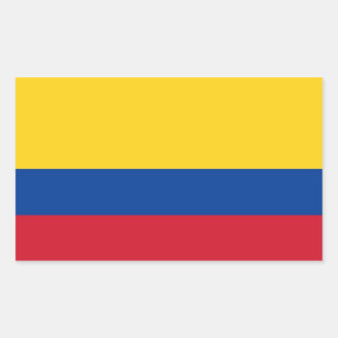 Rectangle sticker with Flag of Colombia