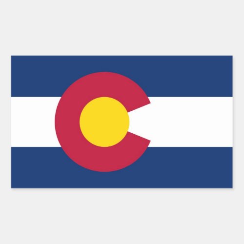 Rectangle sticker with Flag of Colorado USA