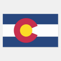 Rectangle sticker with Flag of Colorado, U.S.A.