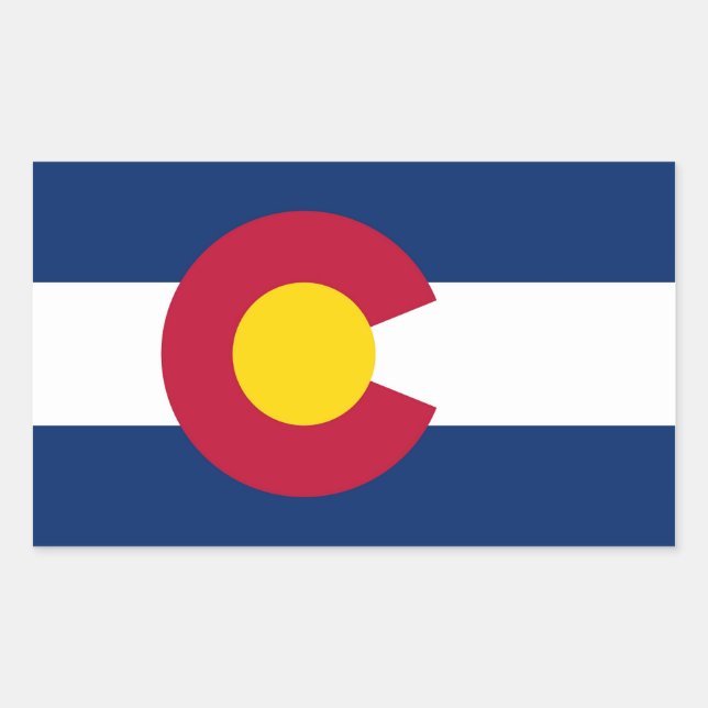 Rectangle sticker with Flag of Colorado, U.S.A. (Front)