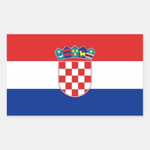 Rectangle sticker with Flag of Croatia