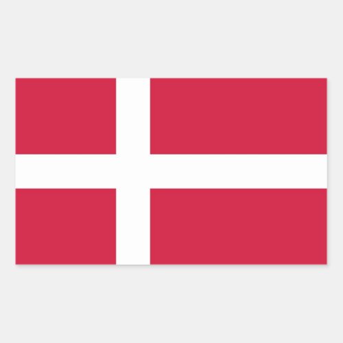 Rectangle sticker with Flag of Denmark