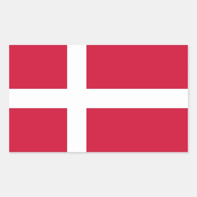 Rectangle sticker with Flag of Denmark (Front)