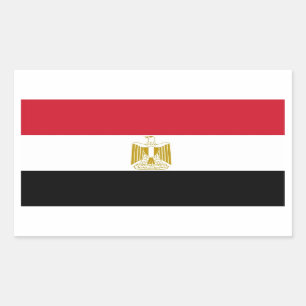 Rectangle sticker with Flag of Egypt