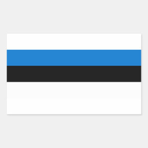 Rectangle sticker with Flag of Estonia