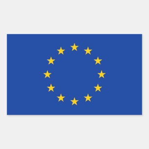 Rectangle sticker with Flag of European Union
