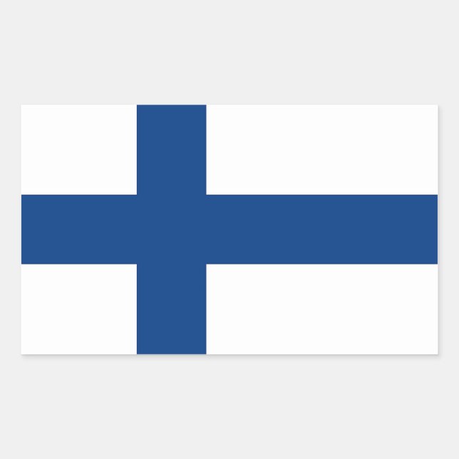 Rectangle sticker with Flag of Finland (Front)