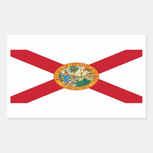 Rectangle sticker with Flag of Florida, U.S.A.