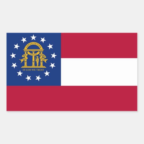 Rectangle sticker with Flag of Georgia USA