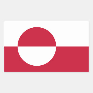 Rectangle sticker with Flag of Greenland