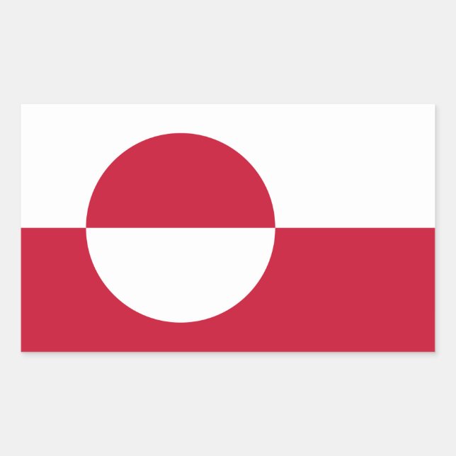 Rectangle sticker with Flag of Greenland (Front)