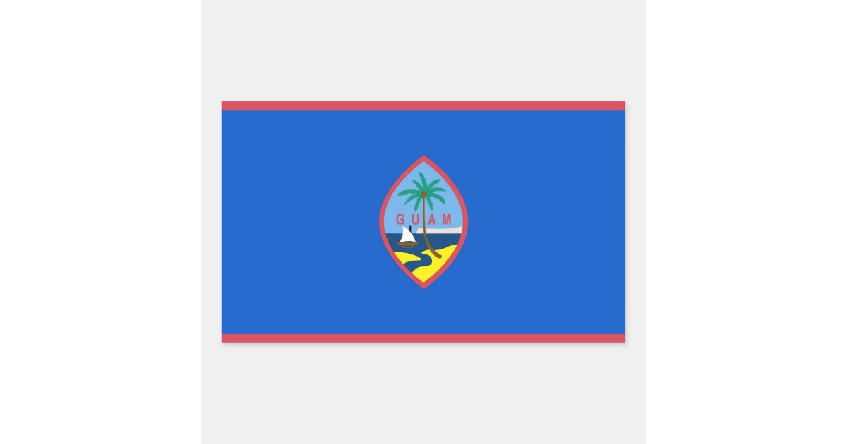 Rectangle sticker with Flag of Guam, U.S.A. | Zazzle