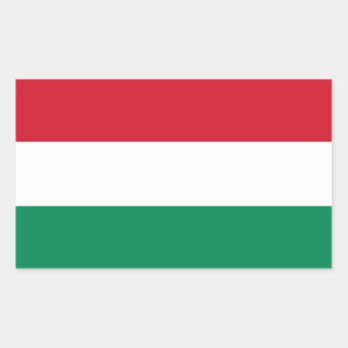 Rectangle sticker with Flag of Hungary