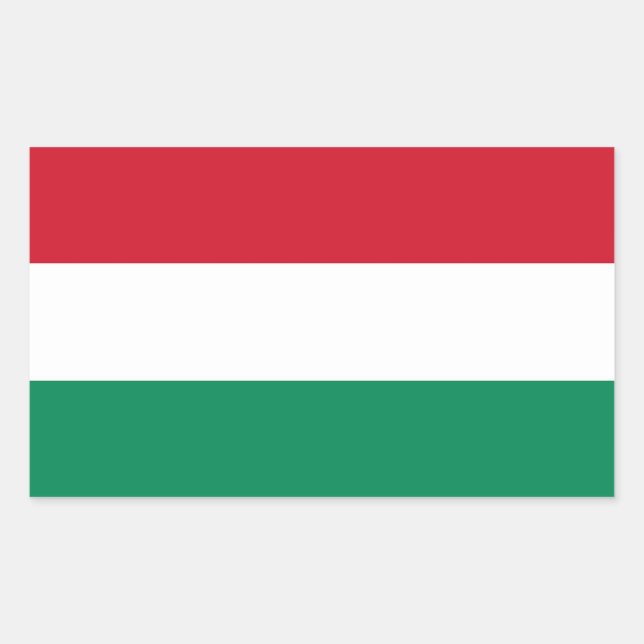 Rectangle sticker with Flag of Hungary (Front)